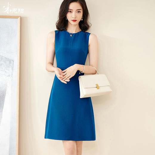 剩S/M 米思阳夏季新款知性优雅醋酸背心裙修身显瘦无袖连衣裙 商品图0