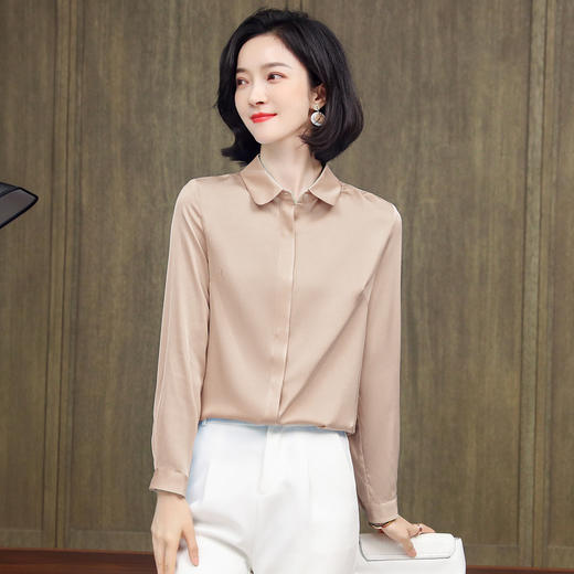 ASE-3369重磅真丝衬衫女新款百搭气质设计感桑蚕丝衬衫 商品图7