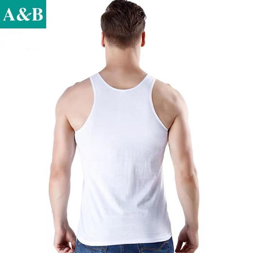 AB男背心纯棉运动宽松汗布打底全棉老头衫L615 商品图2