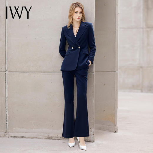 IWY/阔腿裤西装套装女高端正式场合职业装气质面试正装售楼部工作服Ol C12123+P32123 商品图1