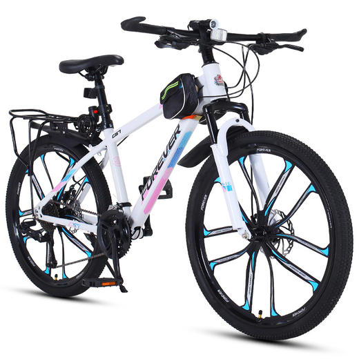 上海永久牌山地变速自行车男女学生成人双碟刹的减震越野代步单车 商品图4