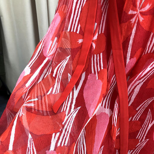 丁摩 夏季新款中袖桑蚕丝连衣裙宽松大码桑蚕丝A字裙YZ19-121-DA499 商品图12