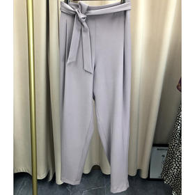 丁摩 春夏腰带松紧腰褶皱宽松垂感休闲西裤长裤19-57 -DJ99