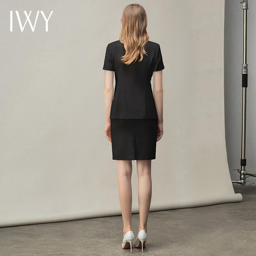 IWY/黑色夏季都市时尚设计感职业女士西装套装套裙工作服上班职业装CS10409-黑色 商品图3
