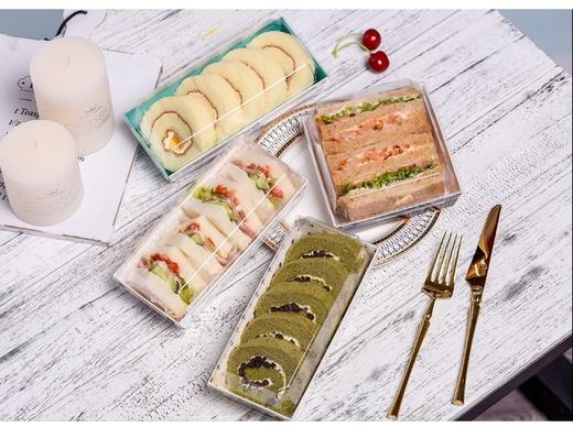 长方纸底盒带盖（分装/整包 多种颜色可选）雪媚娘蛋糕卷泡芙蛋黄酥打包盒 透明塑料盖 商品图0