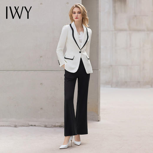 IWY/黑白撞色工作服女套装高端公务员面试职业装气质女神范西装正装OL C12111+P31355 商品图6