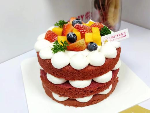 【接龙专享】红丝绒裸蛋糕(双层新鲜芒果加布丁夹心） 商品图0