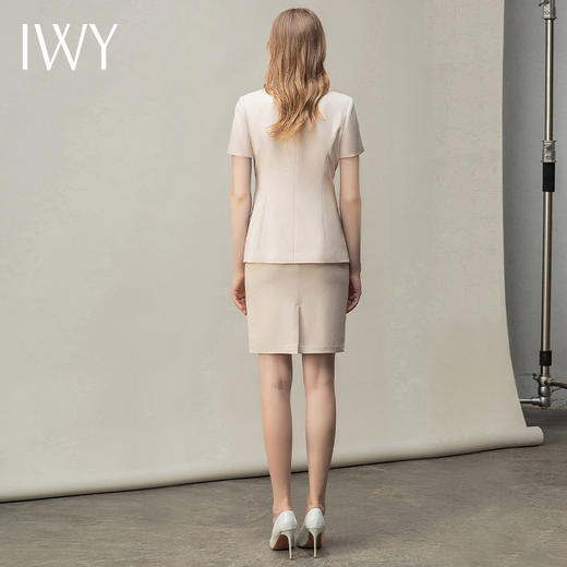 IWY/米白色夏季都市时尚设计感职业女士西装套装工作服上班职业装c10409+S10409 商品图3
