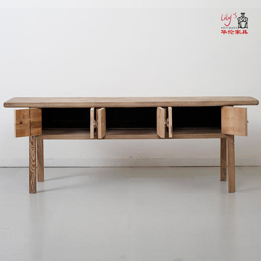 华伦家具实木三门桌复古中式家具餐边桌玄关桌靠墙条案窄桌子 商品图4