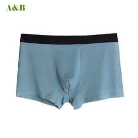 AB男士无痕内裤莫代尔纯色透气四角裤头一片式包臀平角裤E771