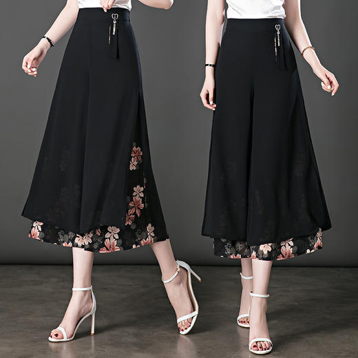 AL-夏季雪纺九分高腰宽松阔腿裤 商品图3