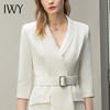 IWY/白色七分袖都市时尚设计感职业女士西装连衣裙工作服上班职业装Q11211 商品缩略图4