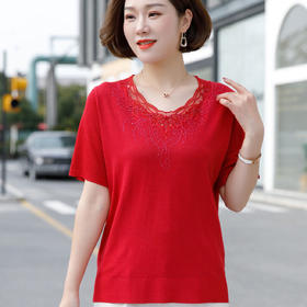 【光滑凉爽，色彩绚丽】夏日冰丝妈妈衫