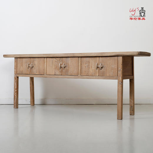 华伦家具实木三门桌复古中式家具餐边桌玄关桌靠墙条案窄桌子 商品图3