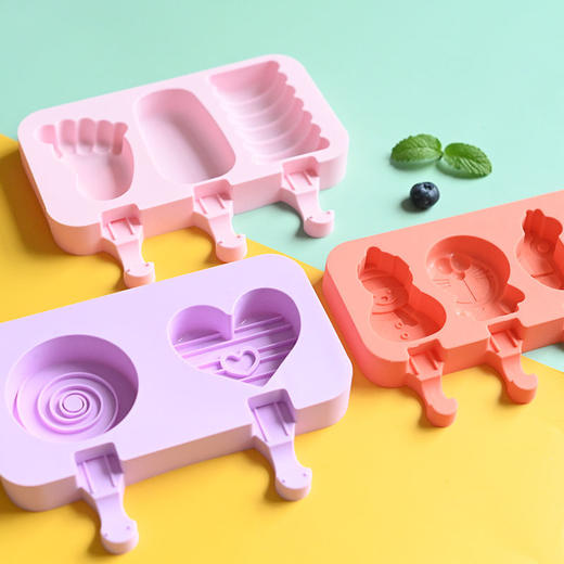 雪糕冰淇淋奶酪模具盒子卡通家用自制冰棒棍全套硅胶儿童可爱带盖 商品图8
