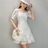 剩 芳外夏装网纱提花A字裙显瘦仙女裙中长款V领连衣裙 商品缩略图2