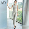 IWY/米色杏色都市时尚设计感职业女士西装套装三件套工作服上班职业装马甲CPM1486 商品缩略图4