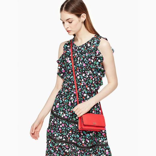 Kate Spade 凯特·丝蓓 女士皮革单肩斜挎包 玫红色 PWRU5533 PUNCH 商品图3