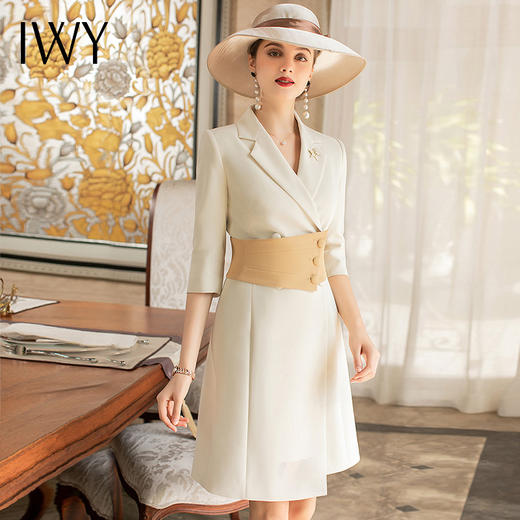 IWY/夏季高端职业装气质女西装套裙修身商务正装连衣裙修身显瘦正装OL Q676+腰封d0103+腰带d0053 商品图1