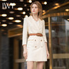 IWY/【预售一周】浅黄色七分袖都市时尚设计感职业女士西装连衣裙工作服上班职业装Q12128 商品缩略图4