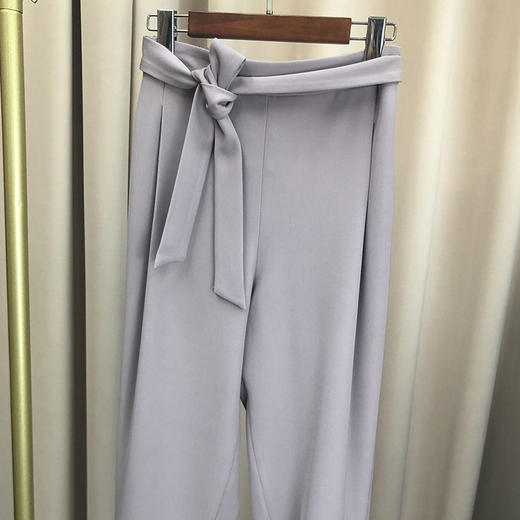 丁摩 春夏腰带松紧腰褶皱宽松垂感休闲西裤长裤19-57 -DJ99 商品图3