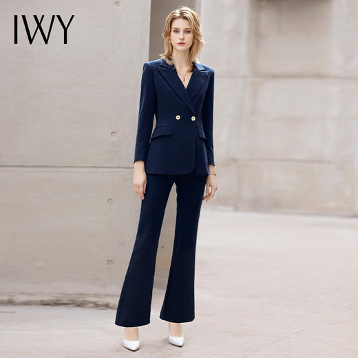 IWY/阔腿裤西装套装女高端正式场合职业装气质面试正装售楼部工作服Ol C12123+P32123 商品图0