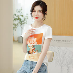 雪纺短袖t恤，正肩短款上衣时尚洋气T恤CC-16-2266
