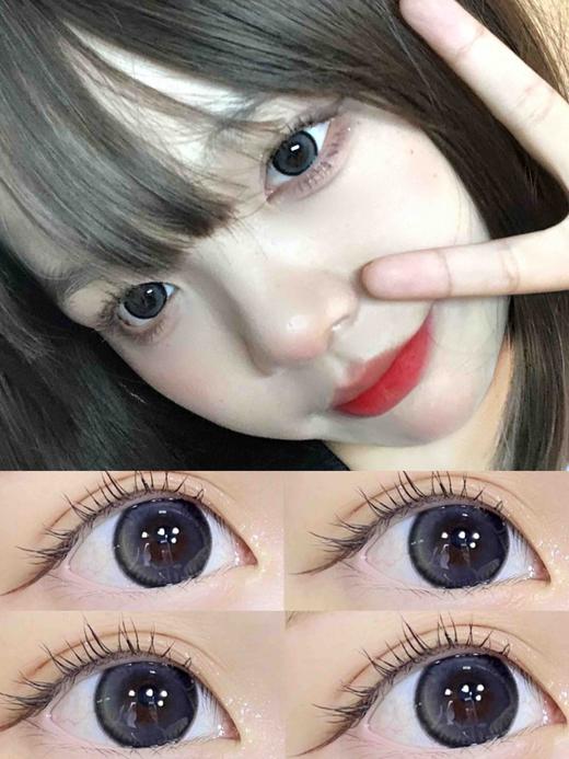 大直径日抛 乌云冻 KikiCon  大直径14.5 着色14.3  (一盒10片 多盒购买更划算 选款色板在详情页内)  高光渐变黑色美瞳 商品图1