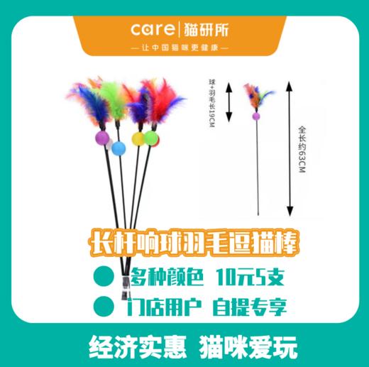 三根长杆羽毛沙沙响球逗猫棒 仅限门店自提 921直播专享 商品图0