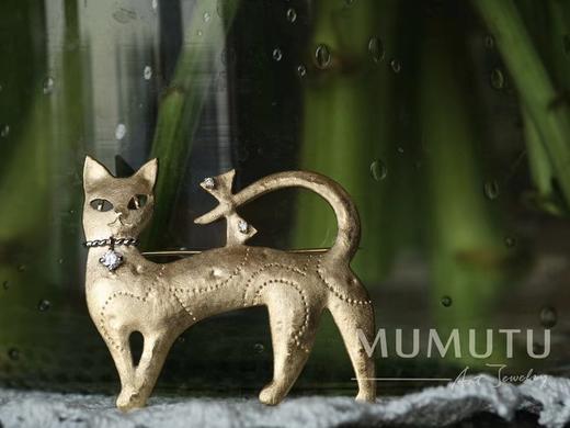 18K 埃及猫胸针 商品图1