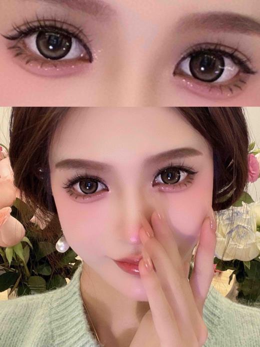 【大直径日抛】费列罗 Papadox | 大直径14.5 , 着色14.0 | 【一盒10片，多盒购买更划算，选款色板在详情页内】，棕色混血美瞳 | 粗黑边狗狗眼 商品图1