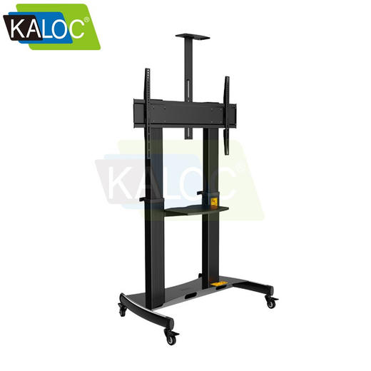 KALOC 通用60-95英寸大屏幕电视商业显示器铝合金立柱豪华移动支架显示器移动支架立式推车 商品图1