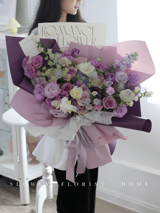 紫色熊抱大花束 商品图0