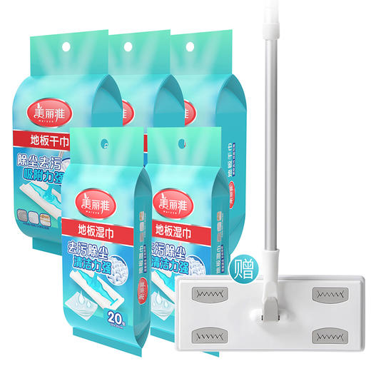 美丽雅懒人一次性静电拖把除尘纸干湿两用送拖把 商品图1