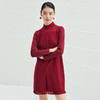 EITIE爱特爱女装冬季新款双层开叉拼接裙摆宽松半高领连衣裙5207951 商品缩略图4