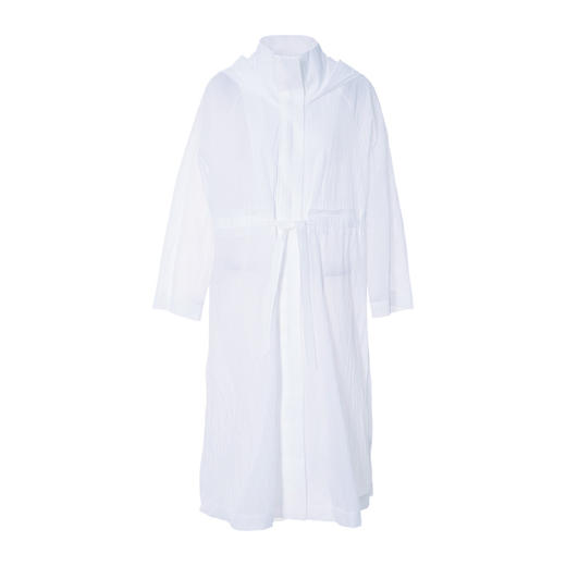 EITIE爱特爱夏季新款白色透视收腰宽松显瘦长款防晒风衣外套B2204902 商品图4