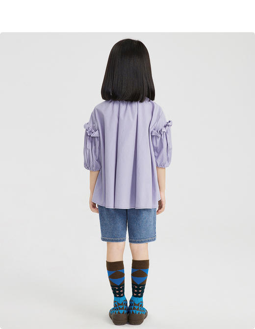 江南布衣 22年夏装新款中袖衬衣  1M3261110 商品图7