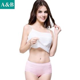 AB女蕾丝中高腰抗菌弹力棉小平角女裤提臀内裤0116