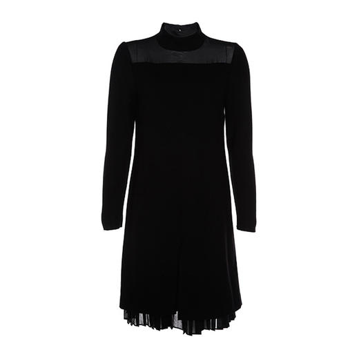 EITIE爱特爱女装冬季新款双层开叉拼接裙摆宽松半高领连衣裙5207951 商品图10