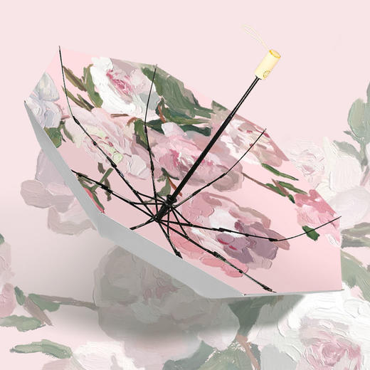 钛银防晒防紫外线遮阳伞女夏自动折叠小巧便携太阳伞晴雨两用 商品图5