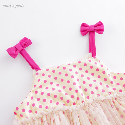 marcjanie马克珍妮夏装新款 女童纯棉波点吊带连衣裙220805 商品图2