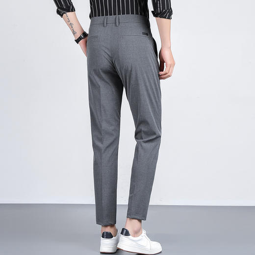 罗蒙春季男装九分西裤男士正装商务通勤百搭直筒修身显瘦弹力男裤子 商品图1