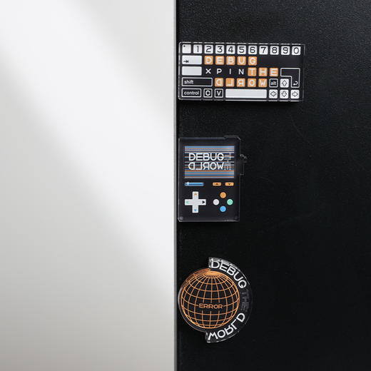 Hack亚克力冰箱贴 个性创意3D立体磁贴定制磁吸防撞白板贴Debug The World 商品图3