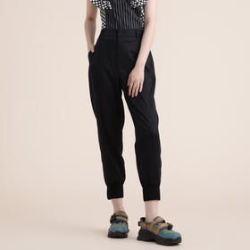 谜底长裤女2022夏季新款质感光泽束脚纯色天丝休闲裤女222MK0587