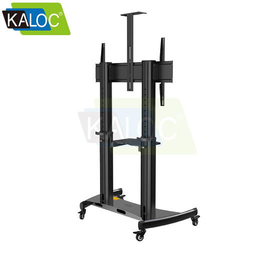 KALOC 通用60-95英寸大屏幕电视商业显示器铝合金立柱豪华移动支架显示器移动支架立式推车 商品图2