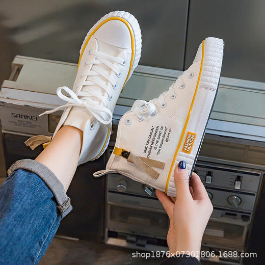 2022年秋季新款高帮帆布潮鞋韩版小白百搭学生爆款板鞋ins女鞋子 商品图0