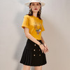 夏季时尚套装刺绣短袖T恤百褶A字半裙两件套 商品缩略图3