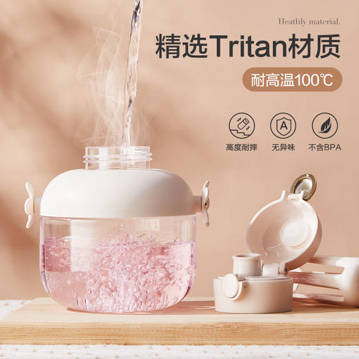 女神水杯设计感小众女生大容量高颜值tritan带吸管杯子夏季大肚杯 商品图1