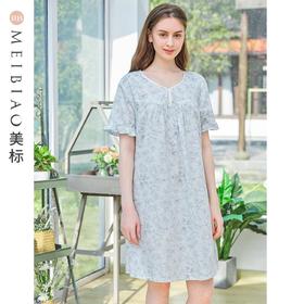 3楼 美标蓝色全棉贡缎家居服89149