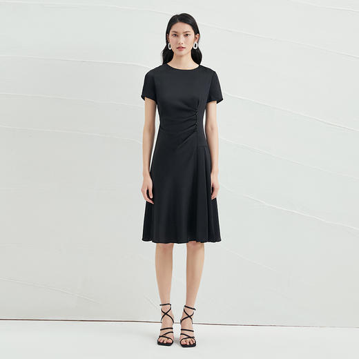 EITIE爱特爱品牌女装夏季时尚优雅高腰连衣裙中裙6607331 商品图7